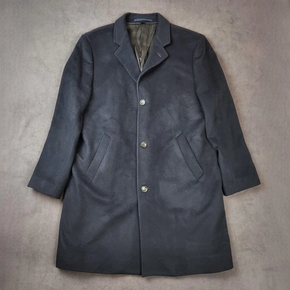 J.Crew Ludlow Coat Mens 44R Blue Wool Cashmere Topcoat Italian Fabric 3 Button‎